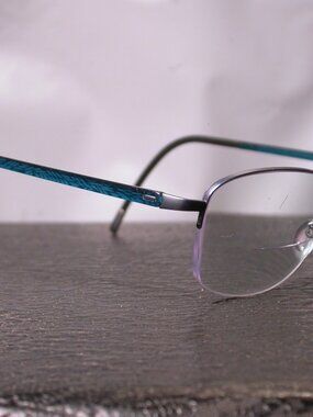 Silhouette Titan Frameless Blue Clear Silver Eyeglasses Made in Austria